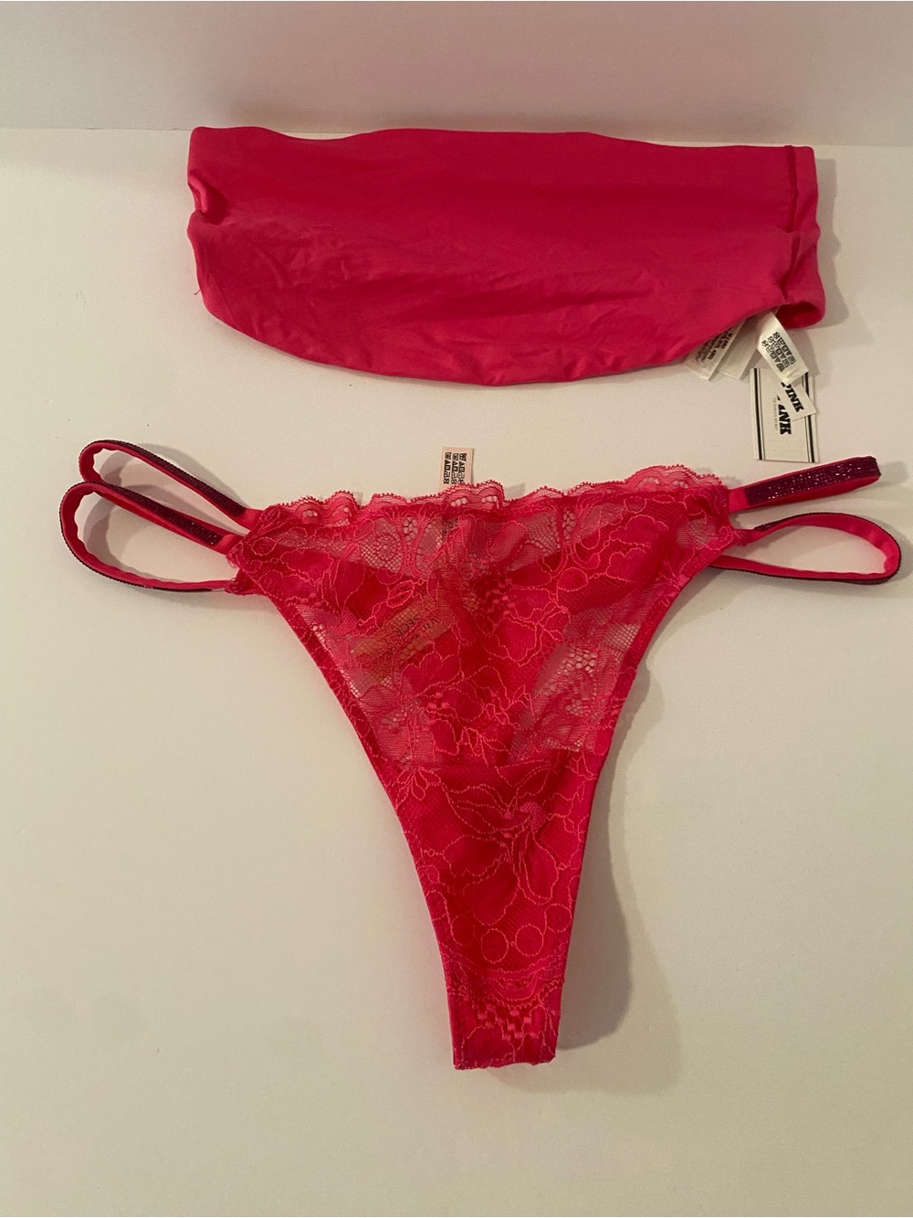 Pink Bandeau/ tube top and Victoria Secret Underwear Size Medium